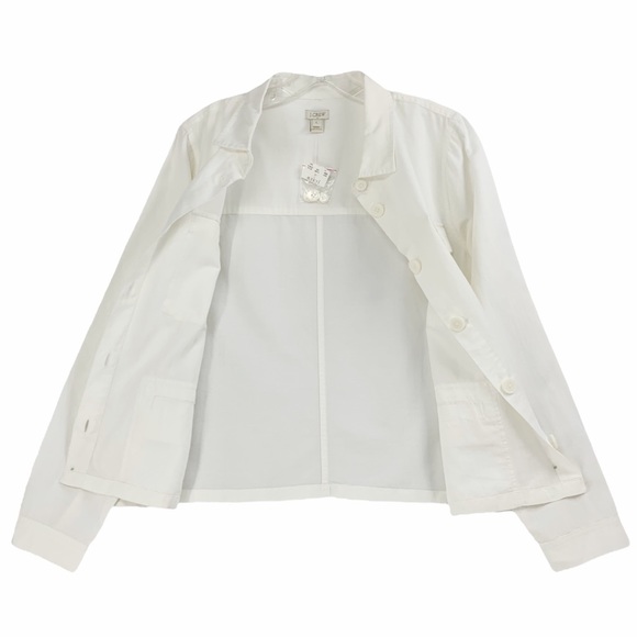 J. Crew Linen Blend White Utility Style Jacket Shacket Chore Jacket - Picture 5 of 16